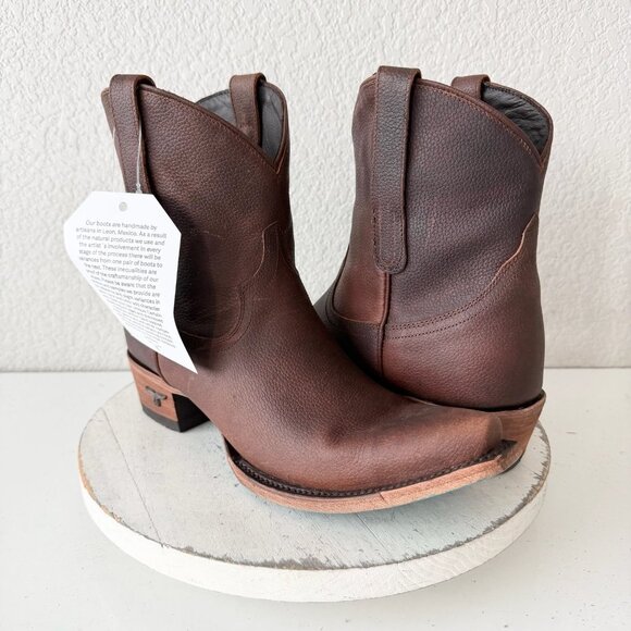 Lane EMMA JANE Womens Cowboy Bootie 9 Cognac Brown Western Cowgirl Short Boots - Picture 1 of 11